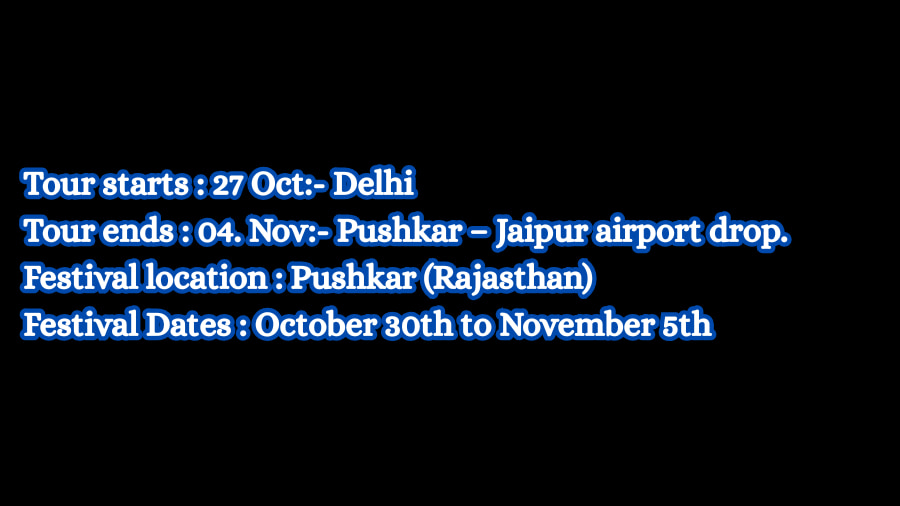 Pushkar Camel Fair Tour 2025 Date Chart