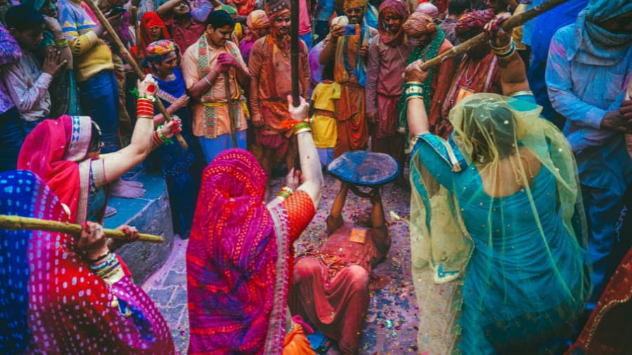 Lathmar Holi in Barsana and Nandgaon